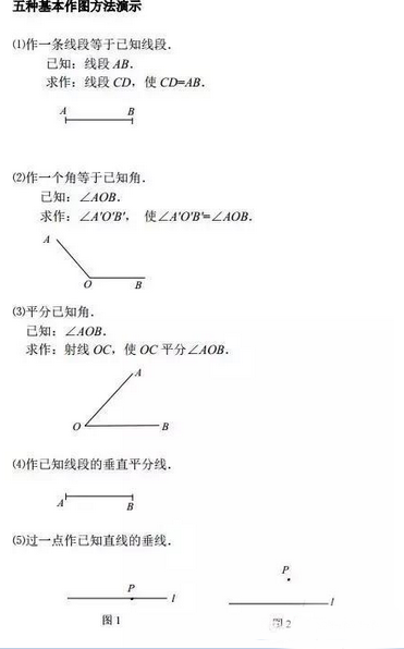 初中数学五种作图基本概念及技巧