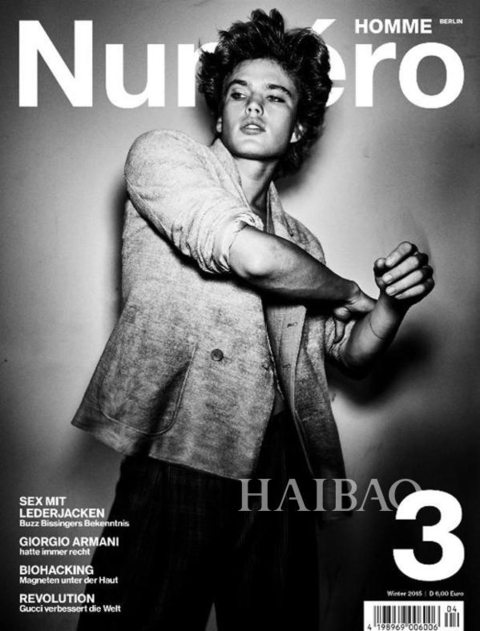 男模Jordan Barrett登上《Numero Homme》杂志德国版2015年冬季刊封面