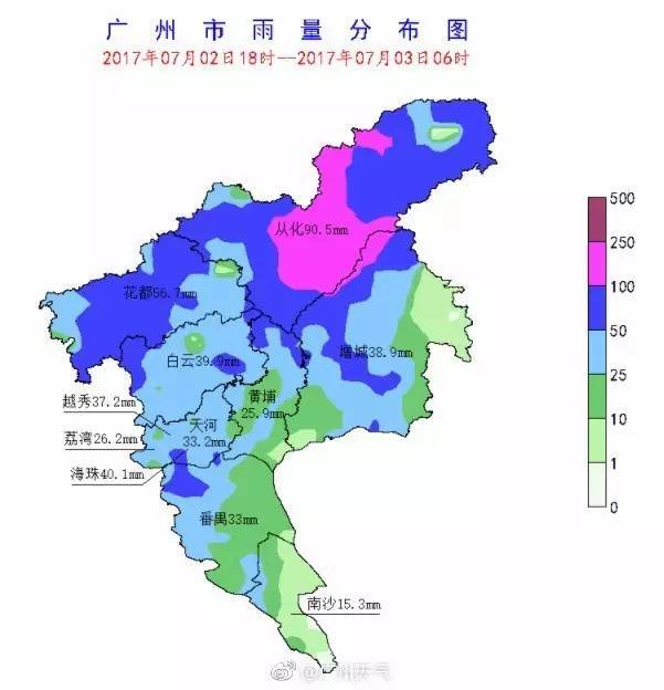 广州大部地区出现大到暴雨