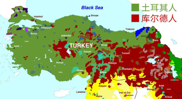 在土耳其境内的土耳其人与库尔德人分布图 土耳其美女
