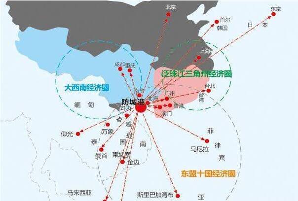 防城港是中国的深水良港,中国西部地区第一大港,西南地区走向世界的图片