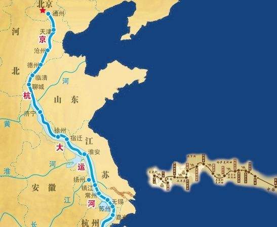 包括隋唐大运河,京杭大运河和浙东大运河三部分,贯穿了钱塘江,长江图片