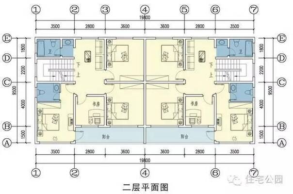 新农村自建房实用图纸 10米x10米 兄弟双拼更漂亮