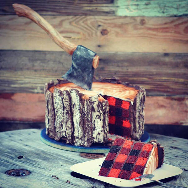 这个伐木蛋糕你给几分？上面的斧头也可以吃