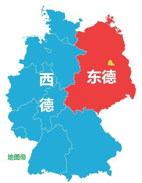 东德和西德地图