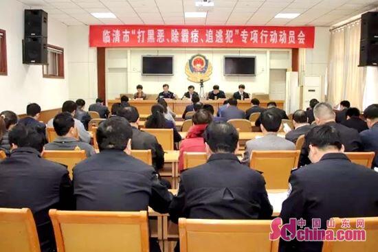 除霸痞,追逃犯"工作讲了意见,临清市委常委,政法委书记刘明峰作重要
