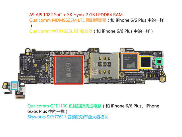 苹果iphone se拆解:与5s差别大了