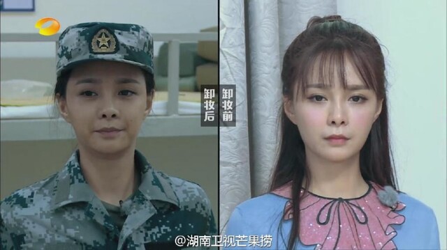杨幂佟丽娅素颜当兵 不化妆长这样