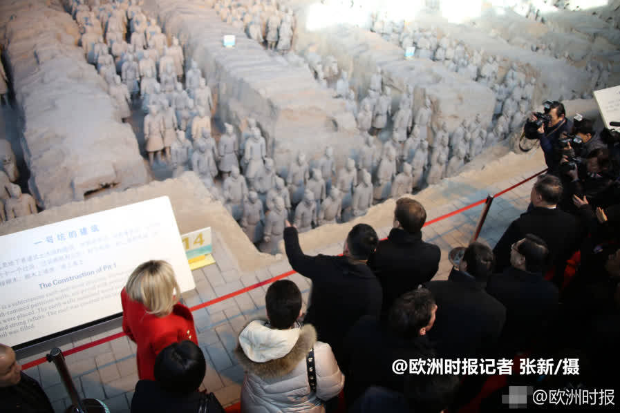马克龙夫妇首访中国 首站西安参观兵马俑_图片
