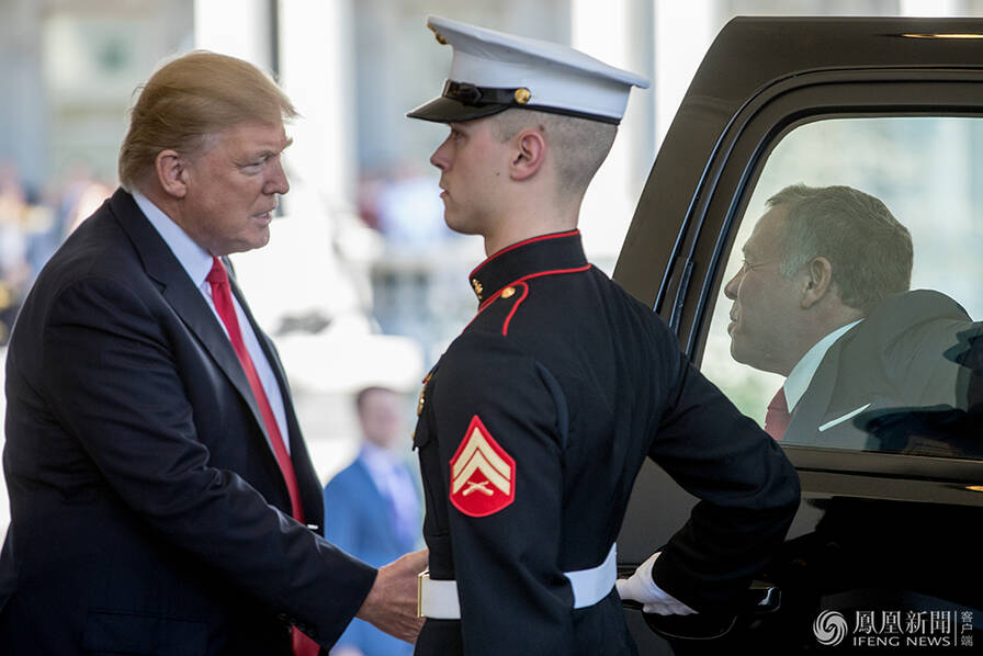 约旦国王访美 气质王妃与第一夫人畅聊(组图)