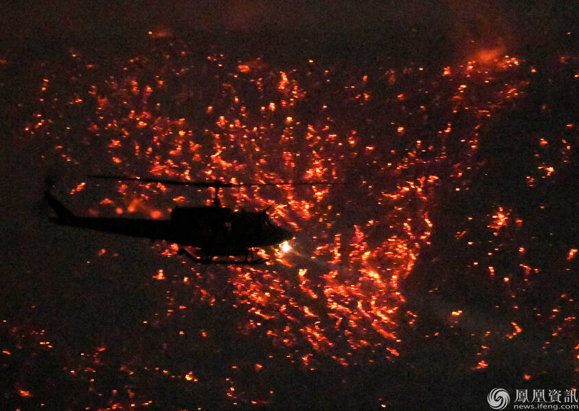 美国加州山火画面 5000人撤离-中国学网-中国