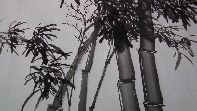 水墨画竹子画法视频，聪明的你看完就会画，不信来试试！
