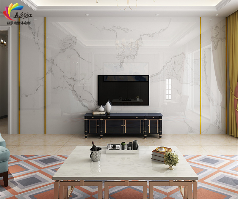 2019黑白灰电视背景墙大理石