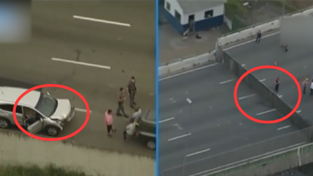 突然下错两米！巴西圣保罗高速路发生桥体断裂事故