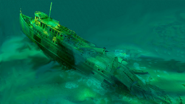 90年前失踪船只被发现 1927年的跑车还在船上