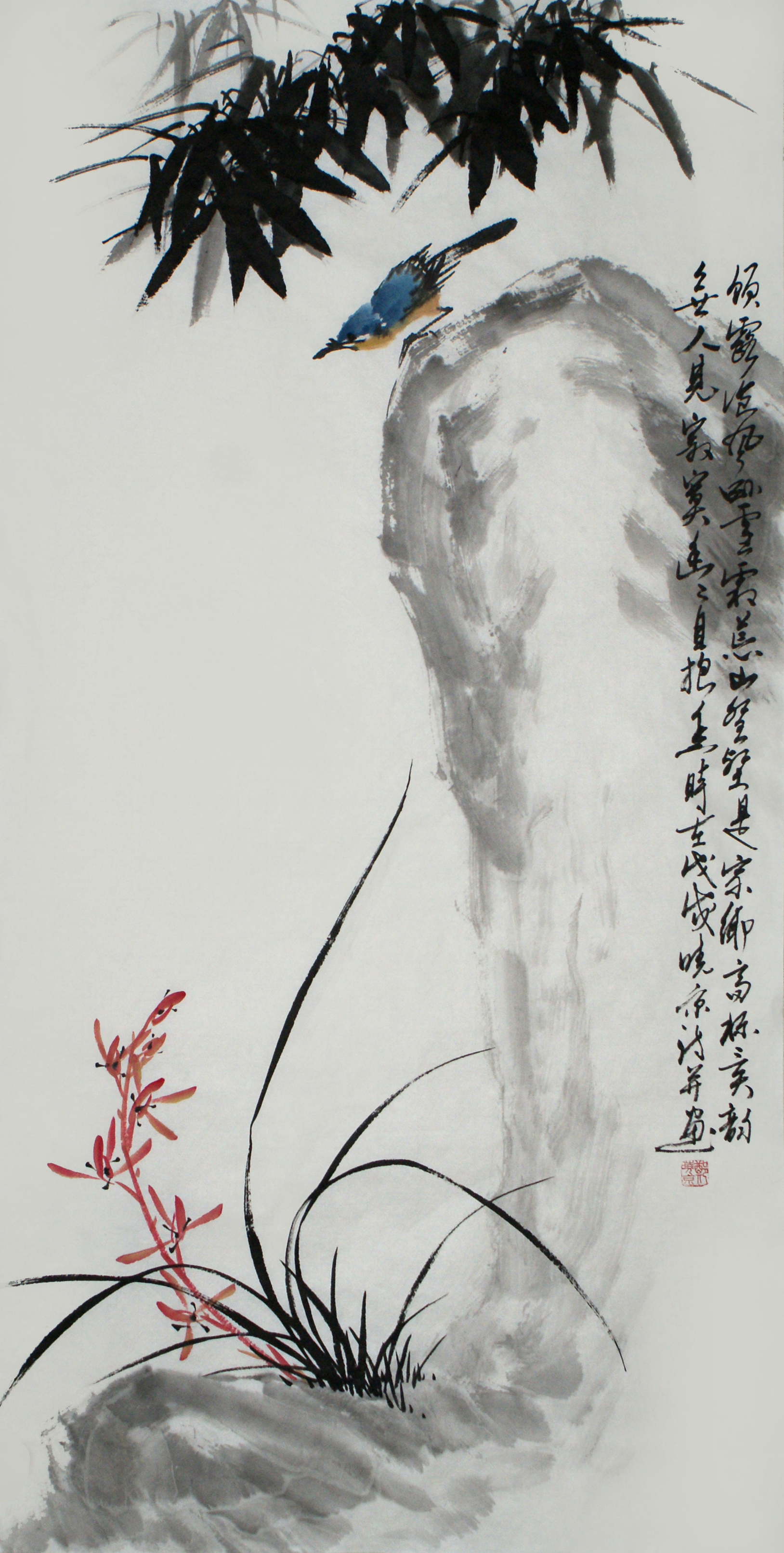 画家郑晓京梅兰竹菊四君子国画之《兰》