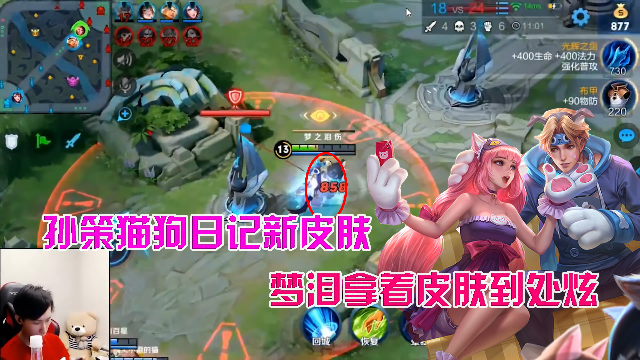 王者荣耀：梦泪秀孙策猫狗日记新皮肤，狂撒狗粮，打团支援全靠浪