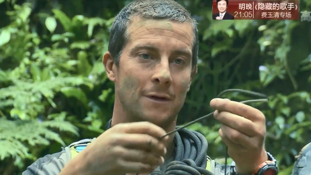 跟着贝尔去冒险：贝尔教绳结，显然没有人学会，白敬亭也懵的