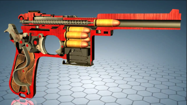 3D动画演示7种不同手枪的工作原理！