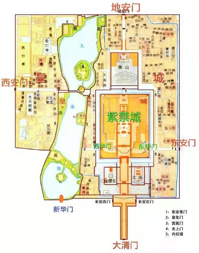 明,清皇城平面图
