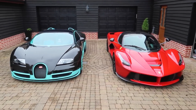 5000万布加迪和3000万法拉利放在一起，那个霸气！