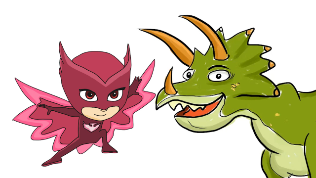 睡衣小英雄简笔画之猫头鹰女寻找侏罗纪消失的恐龙