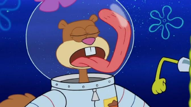 珊迪是怎么做鬼脸的这舌头也太长了