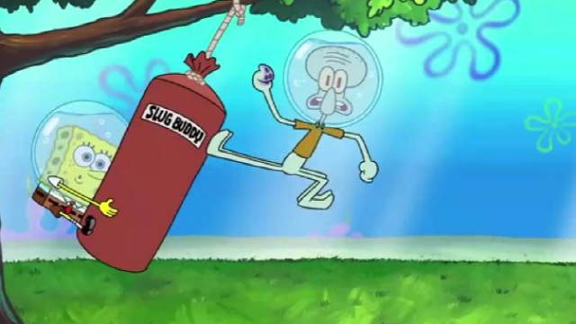 章鱼哥为了保护自己的菜勇敢出手，结果被自己的触手缠住了章鱼哥