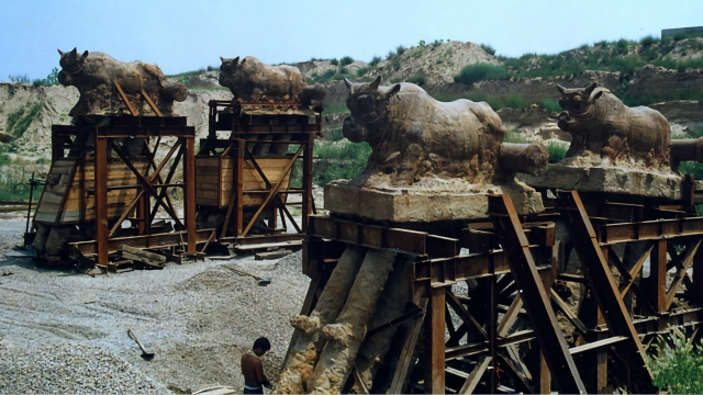 我国最重文物，深埋黄河一千年的大铁牛，出土后每个重达30吨！