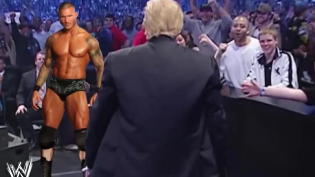 爆笑剪辑WWE兰迪奥顿“RKO”终结技，川普遭殃