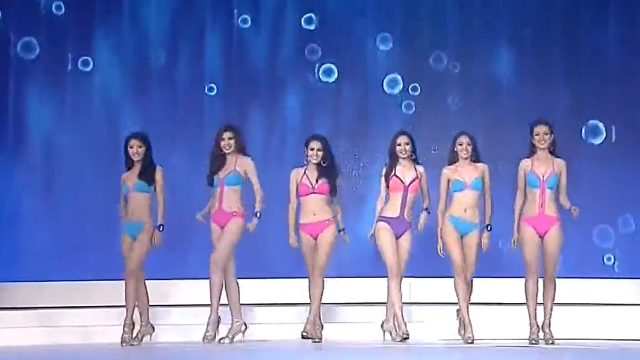 泰国世界小姐选美比赛集体登场精彩瞬间.