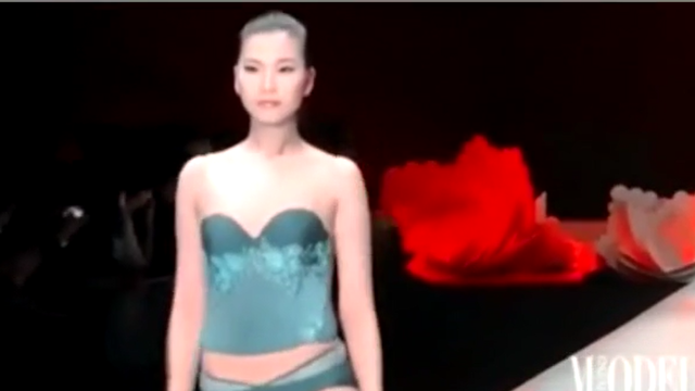 顶级时尚模特透明内衣秀，展现出完美的身材.