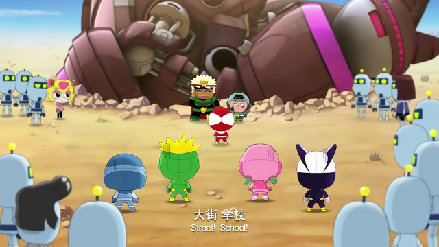 开心超人再次拯救星星球，后面的小小怪好抢镜，哈哈哈！