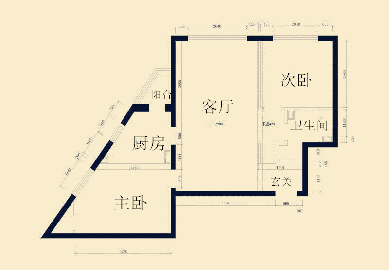 七巧板一样的户型,三角形空间改成衣帽间,超实用