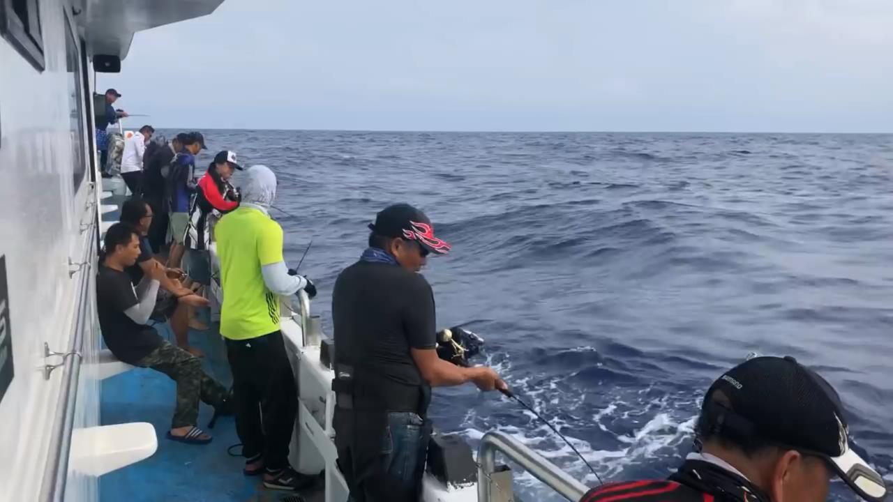出船钓鱼,红甘群来袭,钓鱼人接二连三中鱼!