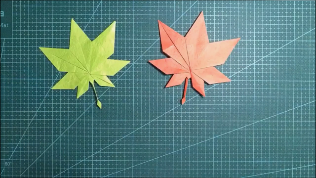 手工剪纸课程,折纸枫叶是这样折的?