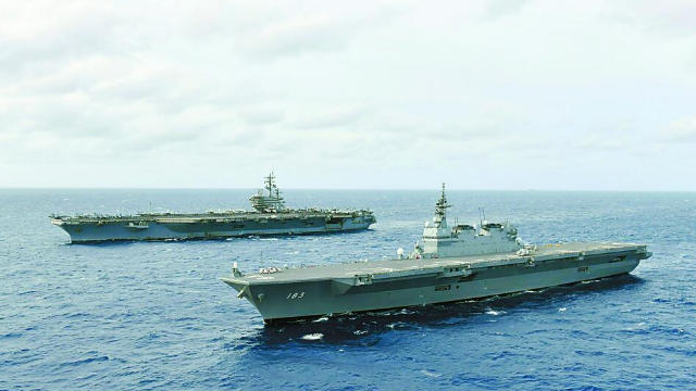 美日“双航母”被曝在南海搞军演 专家：日本借机学习航母经验