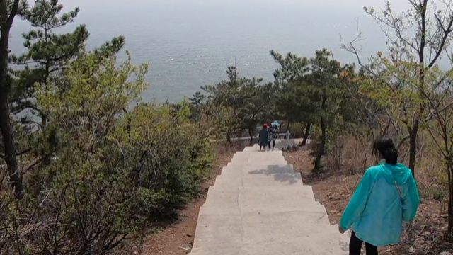 小伙到旅顺看到了黄渤海分界线，渤海海水清澈，黄海水浑浊