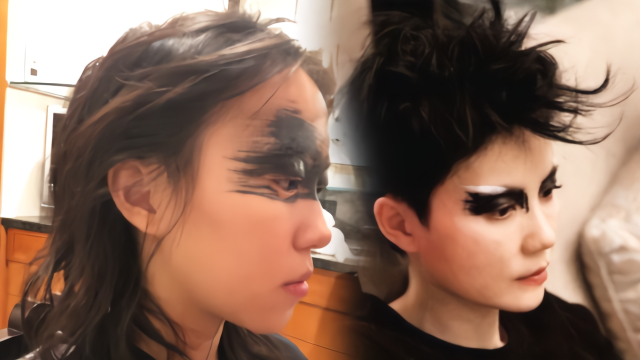 对王菲眼妆有误解？窦靖童复刻妈妈黑眼妆，网友：去挖煤了？