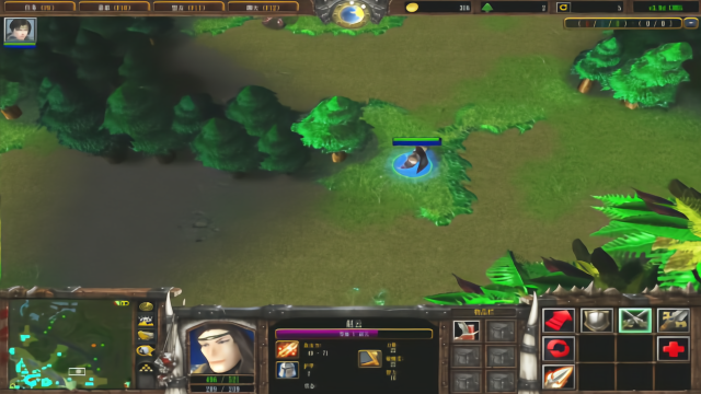 魔兽争霸真三国无双3.9D，赵云1级反野拉野小技巧