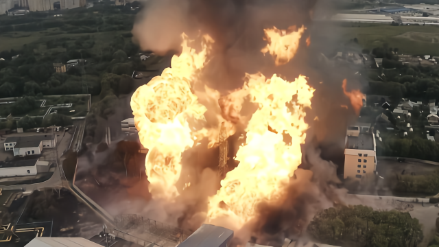 火柱高达50米！实拍：俄罗斯一热电厂突发火灾 造成1死13伤