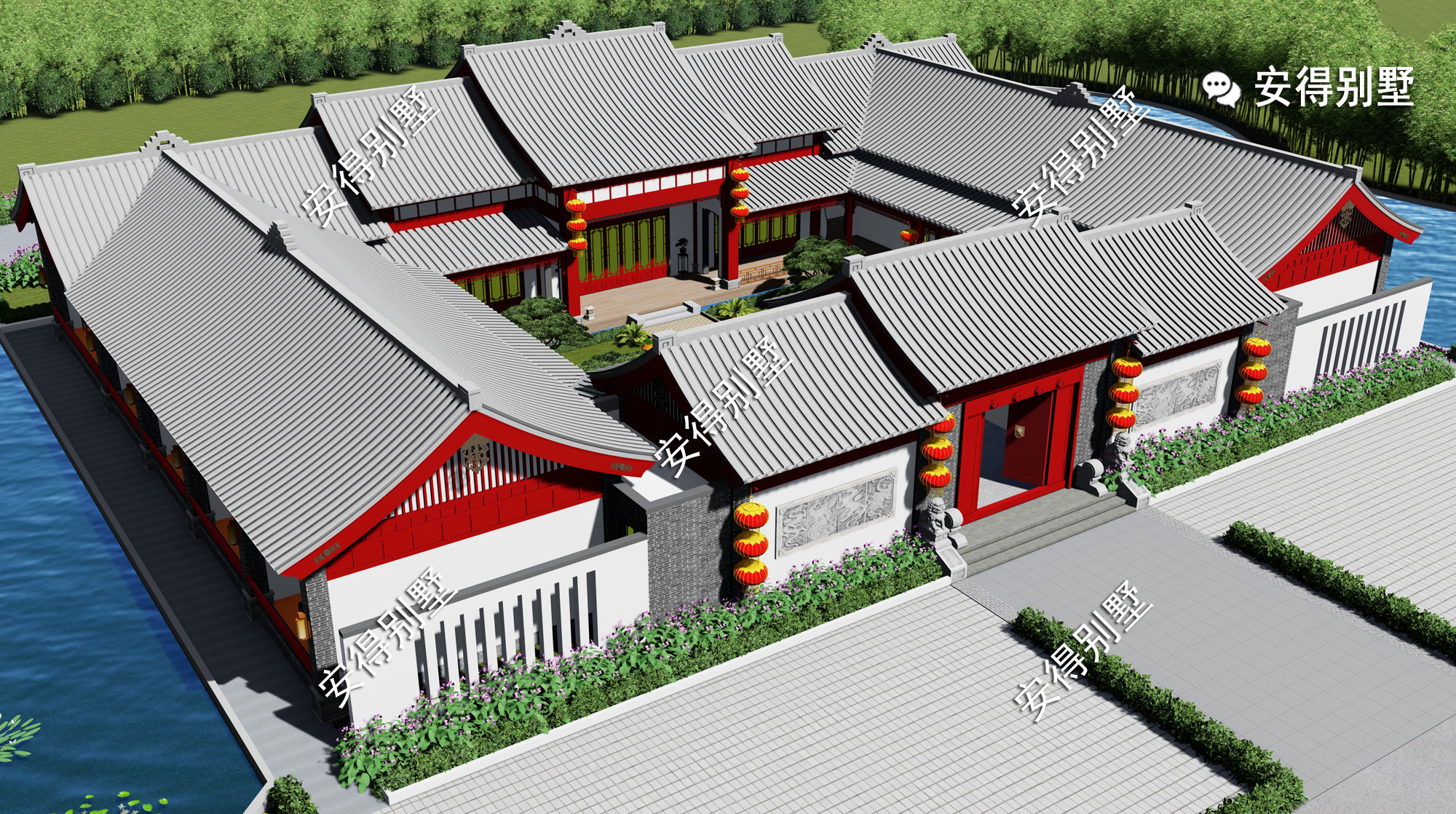 新中式四合院别墅设计