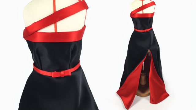 服装设计立体裁剪 红与黑经典的搭配，神秘 惊艳 极具独特个性