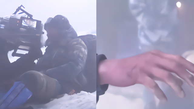 男星在零下40度雪地拍戏，长时间保持同一姿势，手被冻得发紫