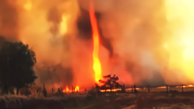 “火龙”降世！巴西农场出现火焰龙卷风 移动时宛若“飞龙在天”