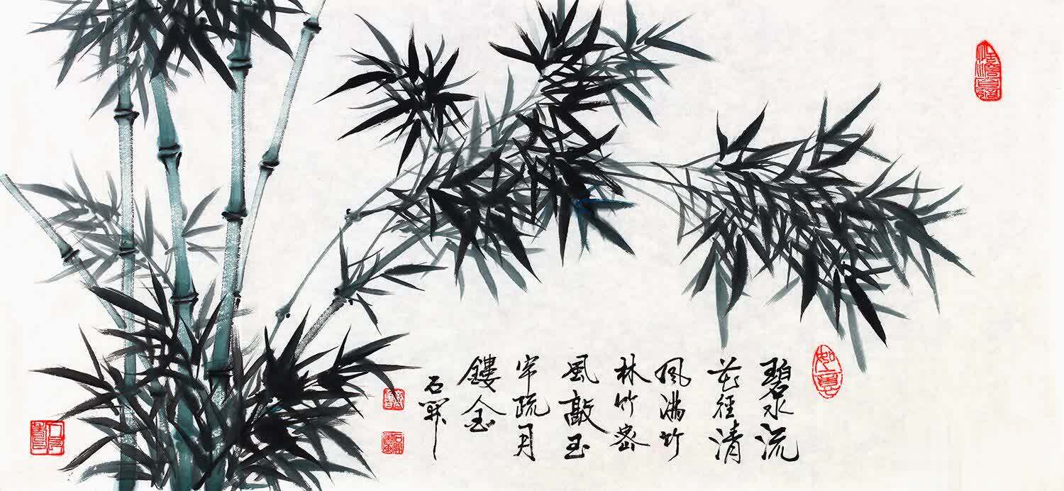 书房里挂什么字画好,一幅国画竹子图够品位