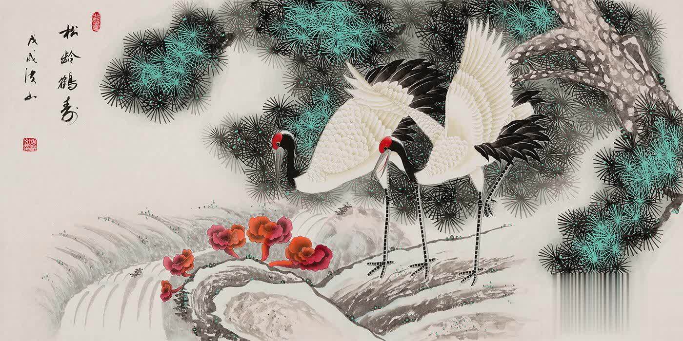 适合祝寿送的装饰画 精美的国画花鸟画推荐