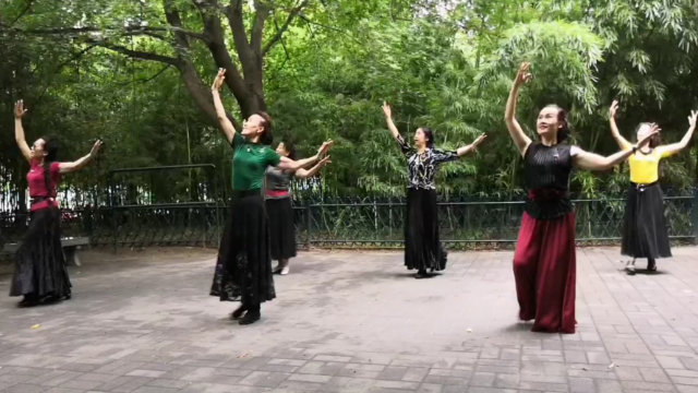 紫竹院广场舞《红枣树》歌曲好听,学员们跳得