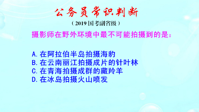 公务员常识判断，在阿拉伯半岛能拍摄到海豹吗？为什么