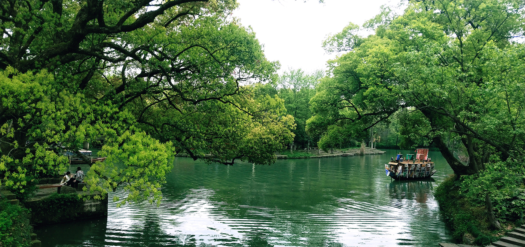 西溪湿地停车场上的落叶也成为美丽的风景.